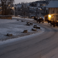 Kanefart på snøen til jul